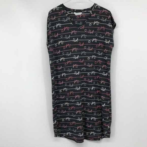 Sleep Well grey sleep script short muumuu pajama dress  size 10 - Picture 14 of 15